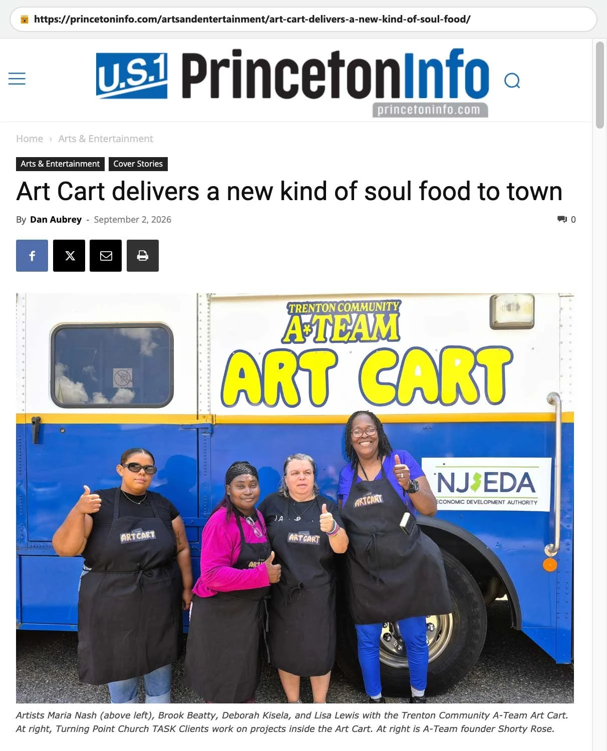Art Cart Delivers a New Kind of Soul Food to Town US1 PrincetonInfo Feature Article