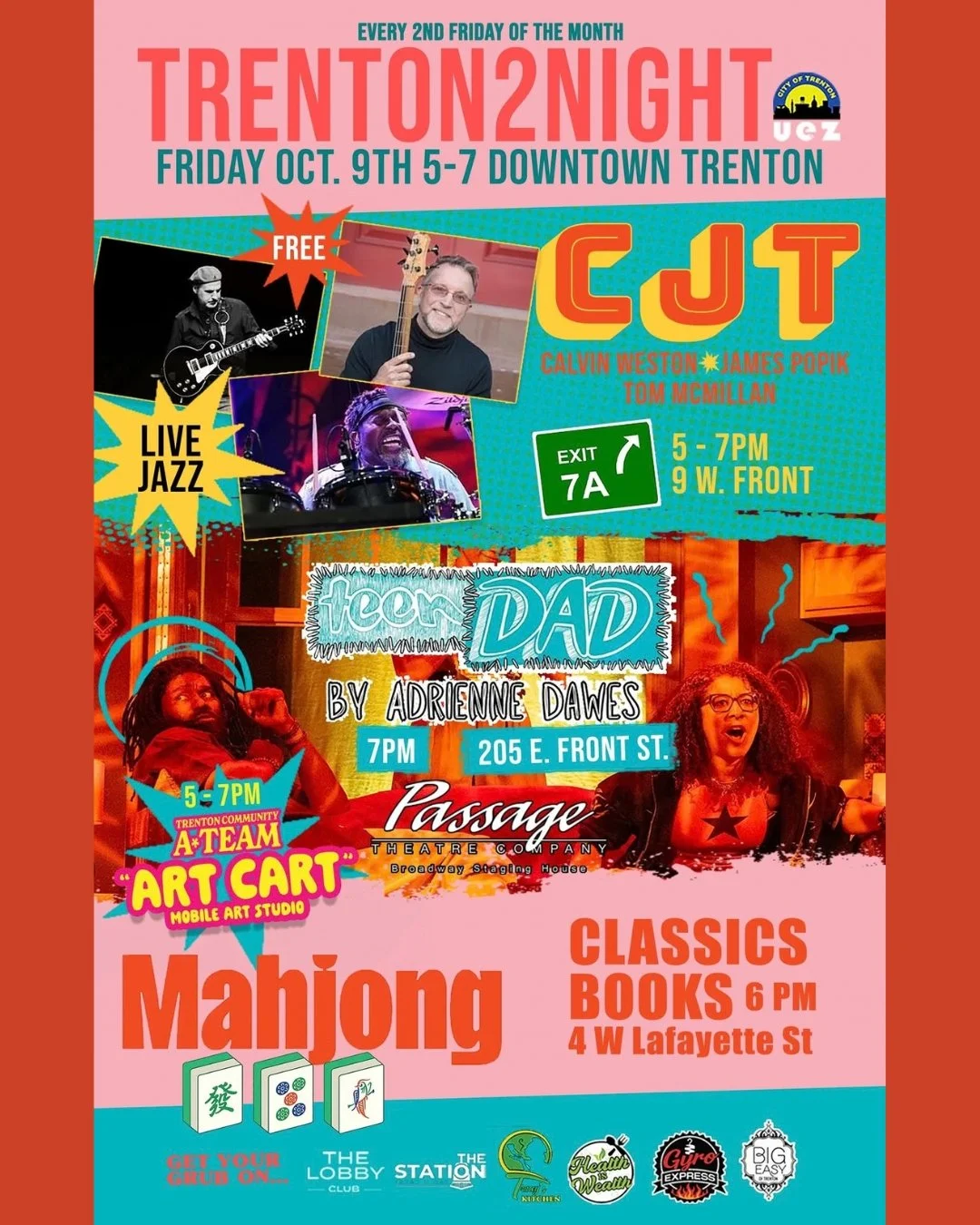 Trenton2Night: TCAT Art Cart at Passage Theatre, Oct. 9 2026, Downtown Trenton
