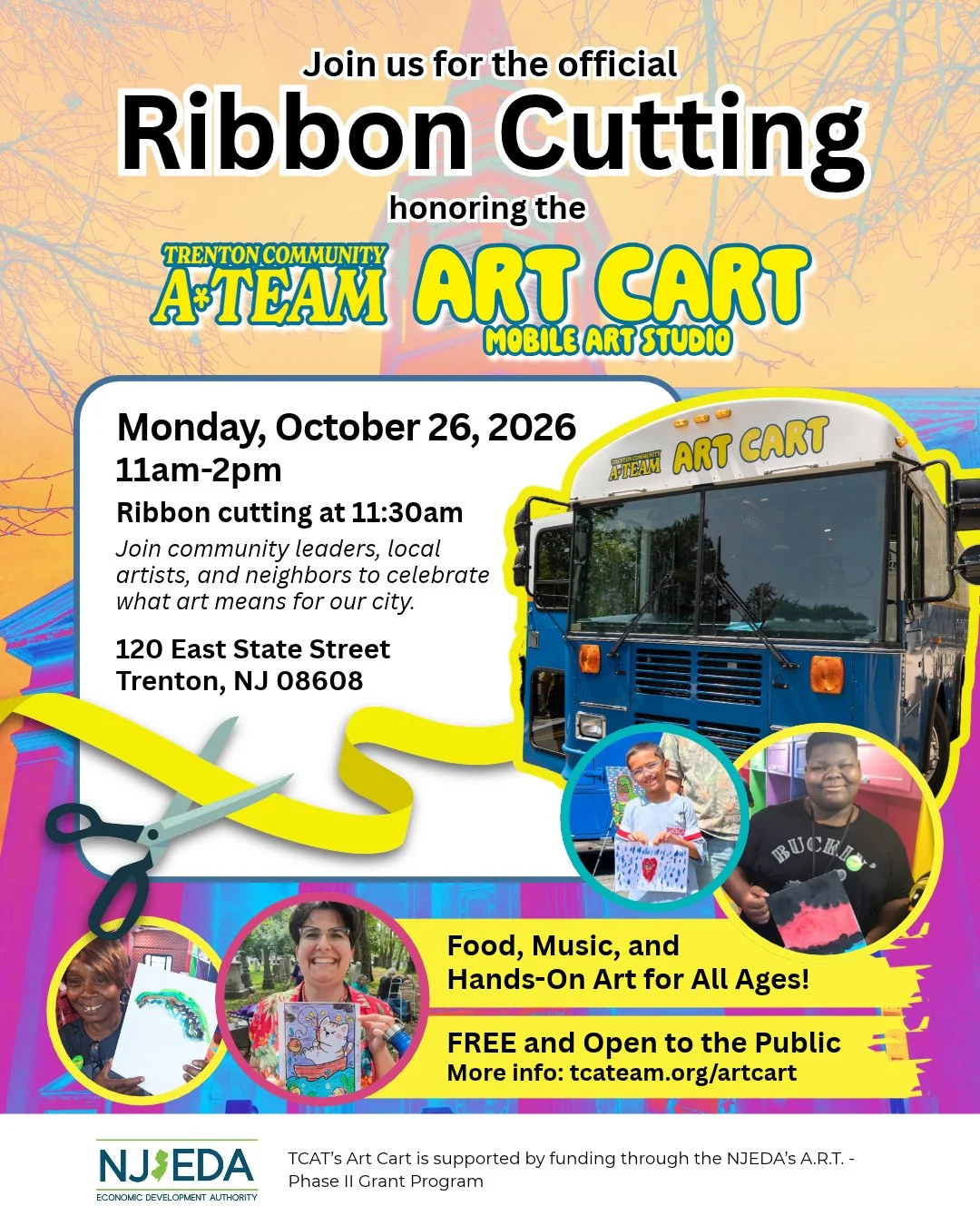 Official Art Cart Ribbon Cutting - October 26, 2026 at 120 East State Street, Trenton