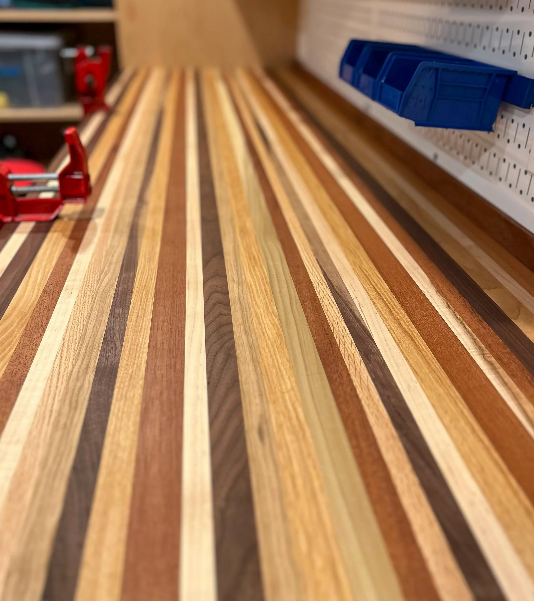 Hand-crafted workbench for this Seattle basement remodel