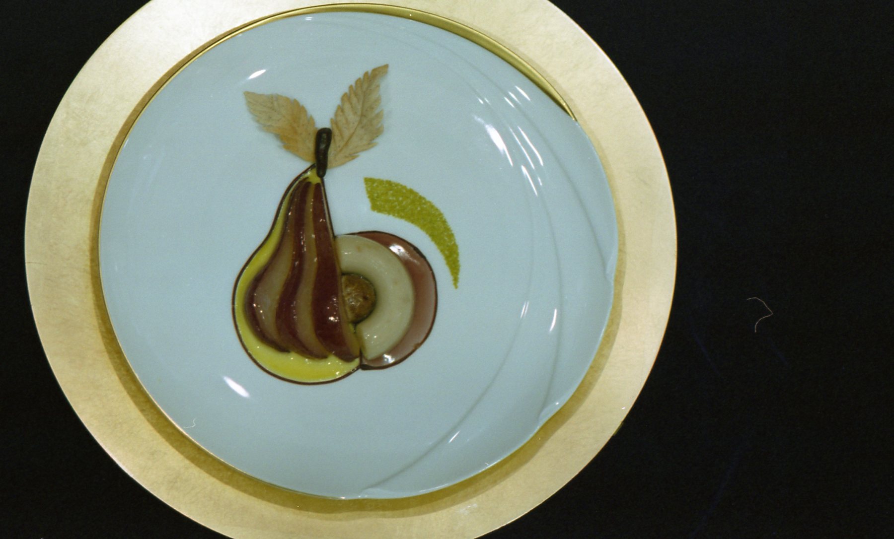 Poached Pear with Pear Mousse
