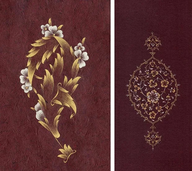 Lutfiye Depeler, L. The bending leaf, 10-15,5 cm, white and fine gold, 2014 / R. Rosette, 8-18 cm, fine gold and white gold, 2015 / Courtesy of the Artist