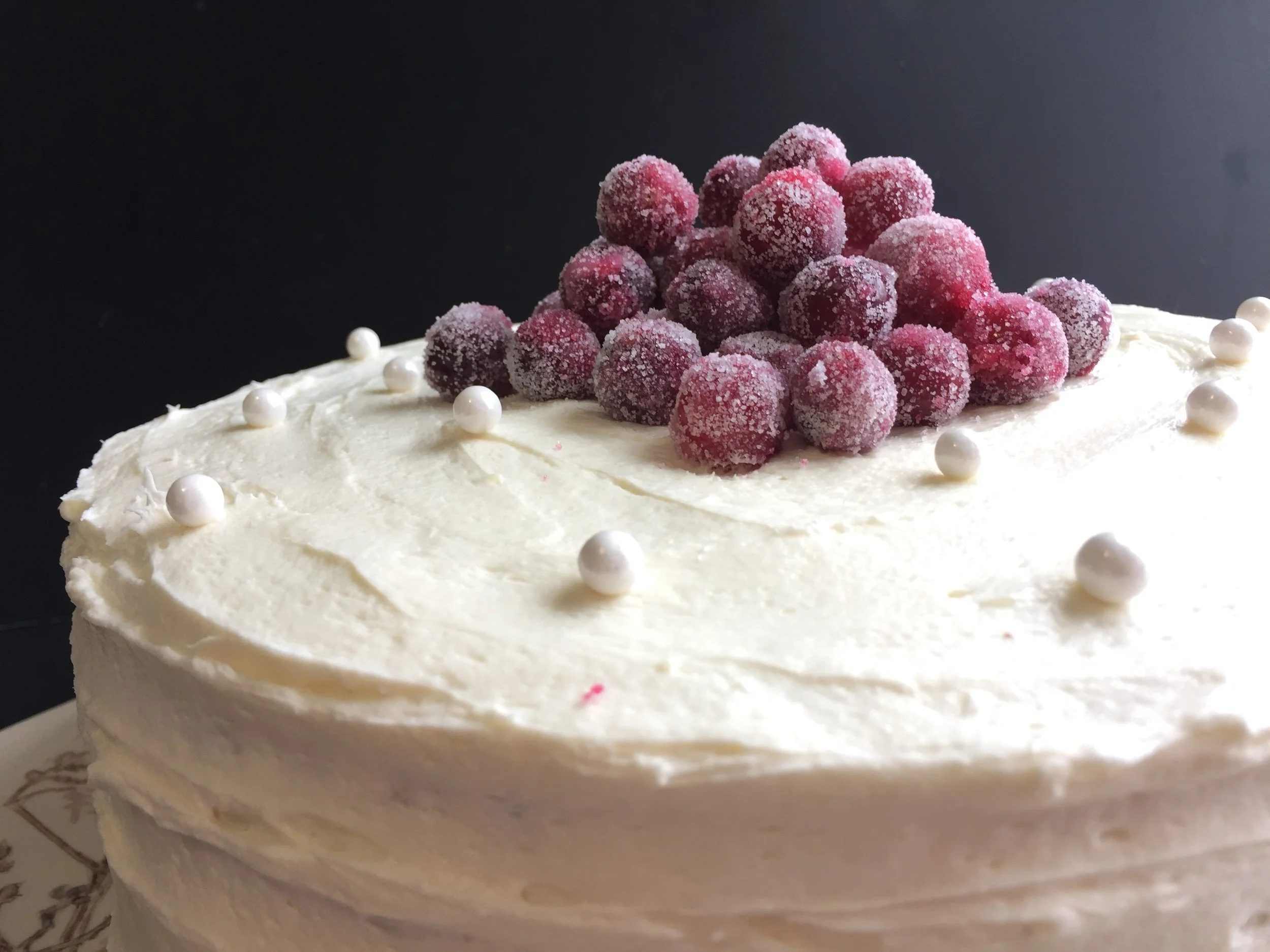 Cranberry Cake with Brandy &amp; White Chocolate Frosting