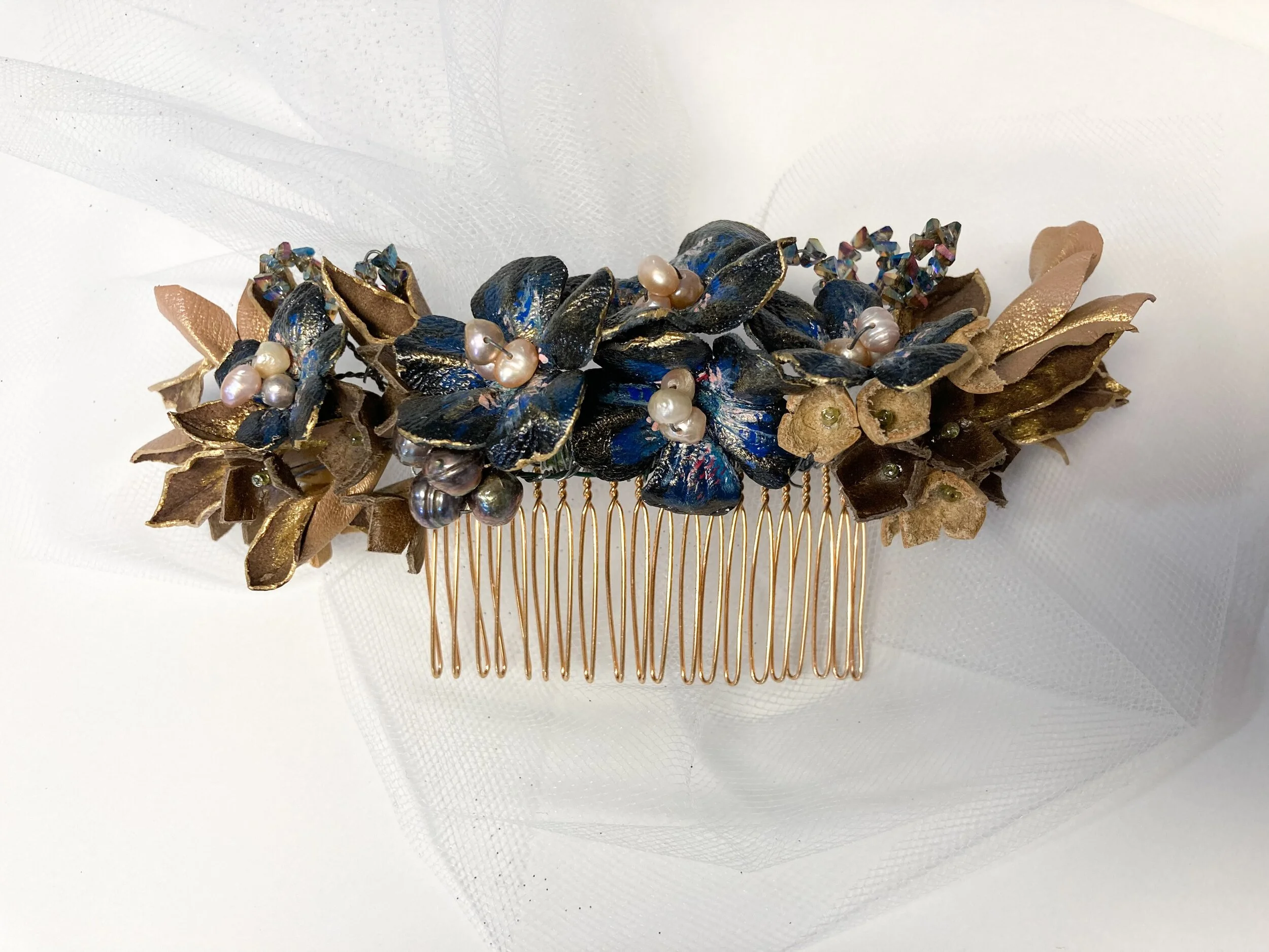 Leather Flower Hair Accessories