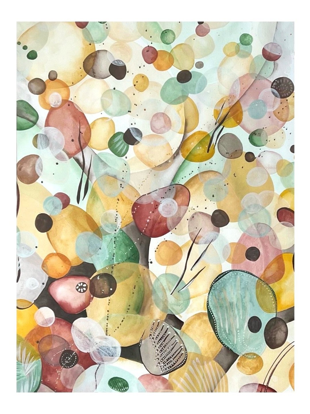 sand series in green. watercolor on paper 20" x 26"