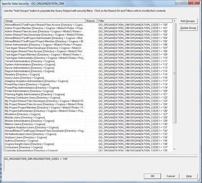 An example for a huge groups-filter for Data Security