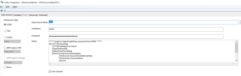 Planning Analytics - Revising SQL query of an existing Drill Through Process
