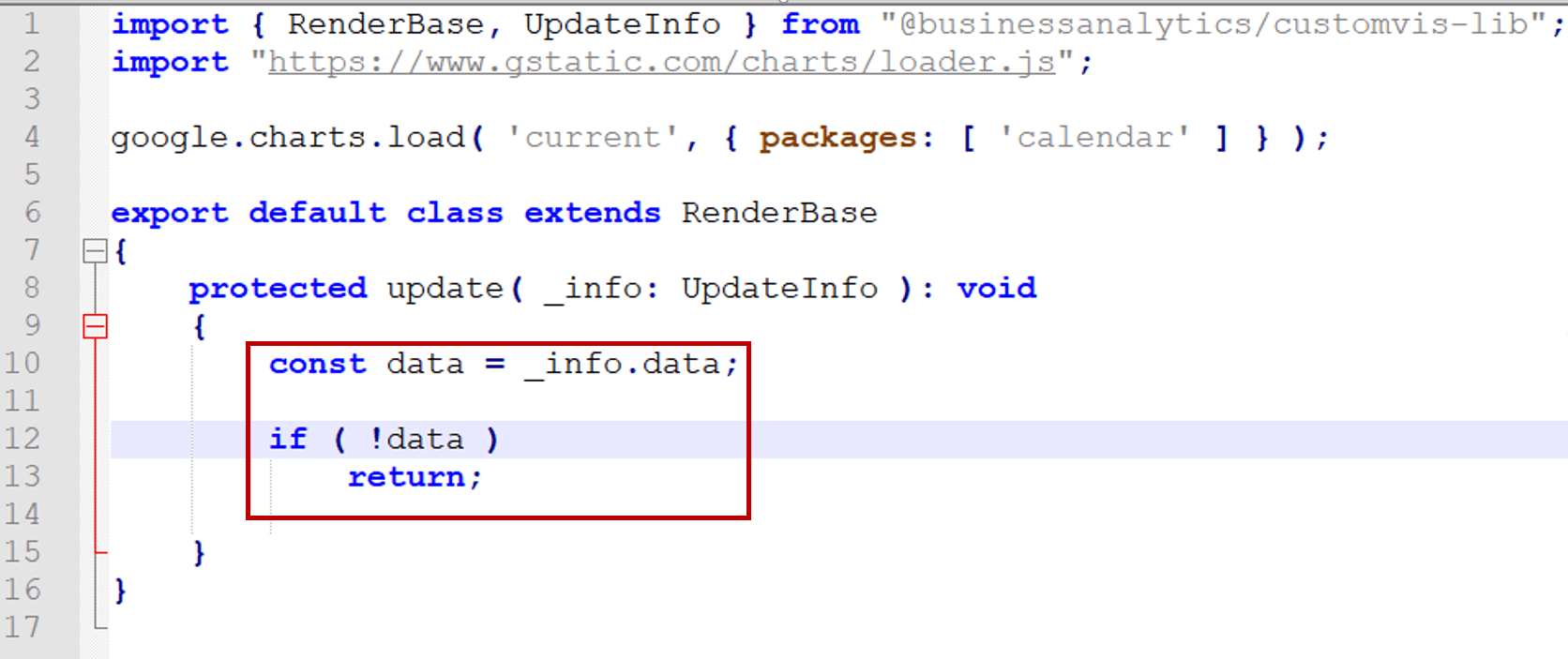 Cognos UpdateInfo parameter in Main.ts created