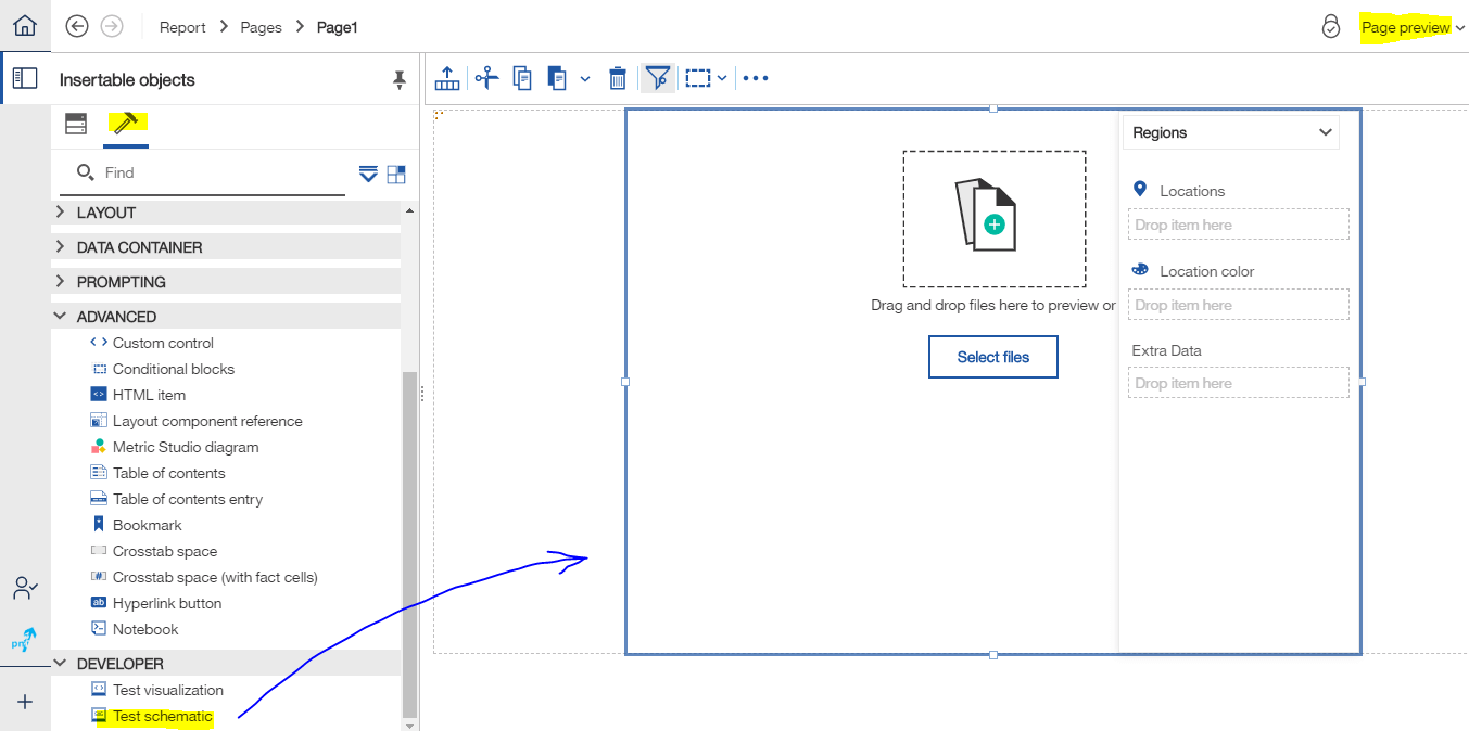 Test Schematic in IBM Cognos Analytics