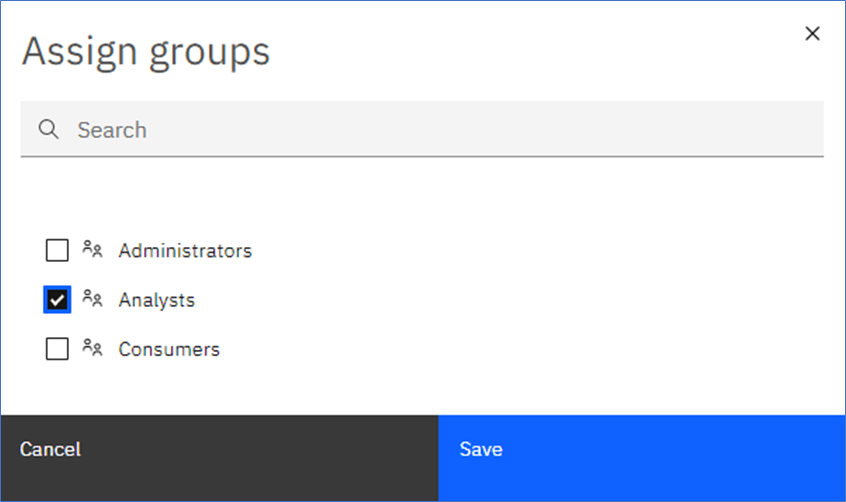 IBM Planning Analytics Applications and Plans - Assign Groups