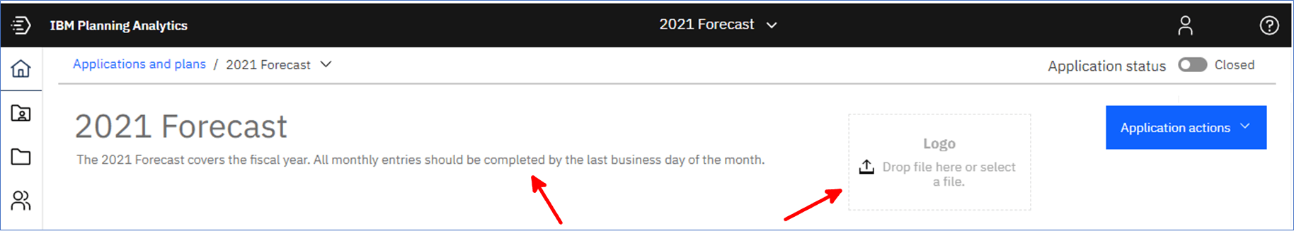 IBM Planning Analytics Applications - Add Description and logo
