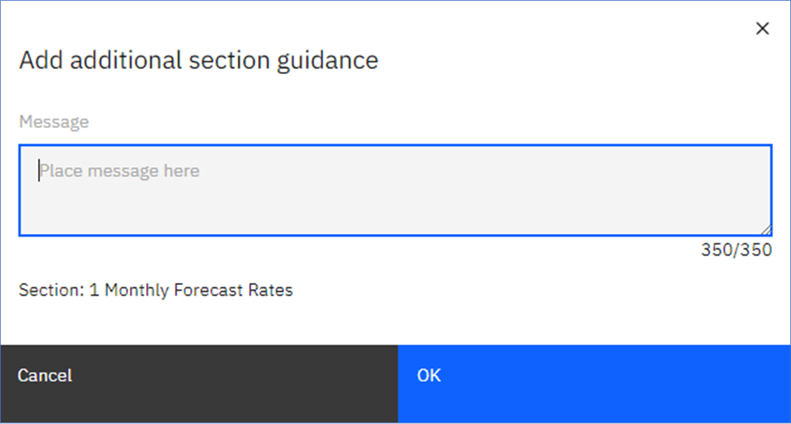Add additional section guidance in IBM Planning Analytics Applications