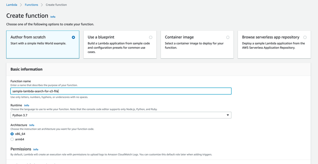 Creating a Lambda Function in Amazon