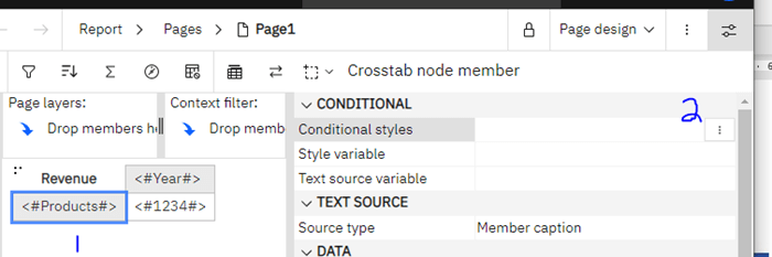 Applying conditional style in Cognos Analytics