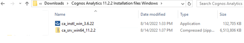 Cognos server install file for windows