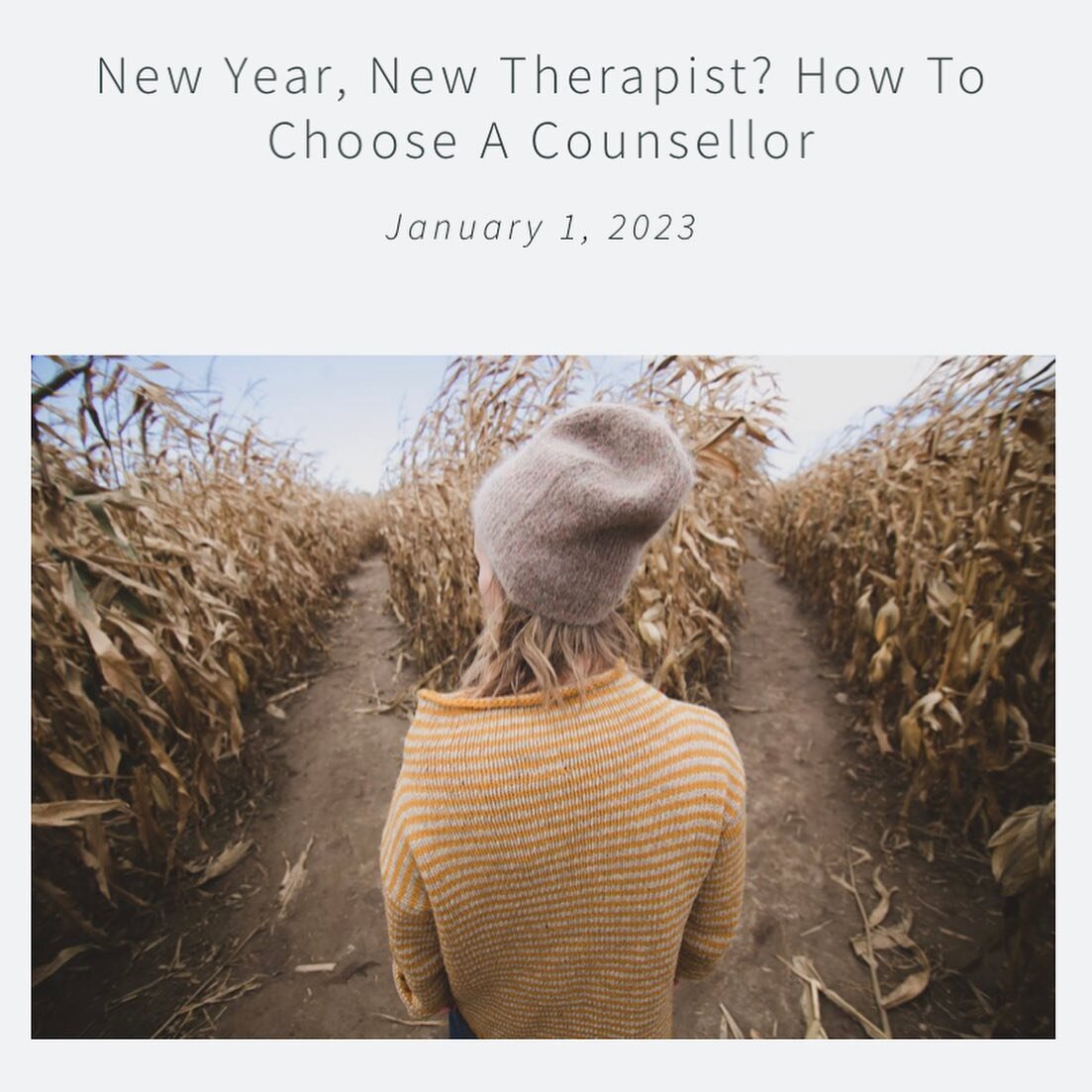 New blog post for the start of 2023, with some tips on choosing a private counsellor. Link in bio.

#therapistsconnect
#counselling #counsellor
#basingstokecounsellor
#therapist #therapy
#psychotherapy #psychotherapist
#basingstoke 
#newyearnewme 
#n