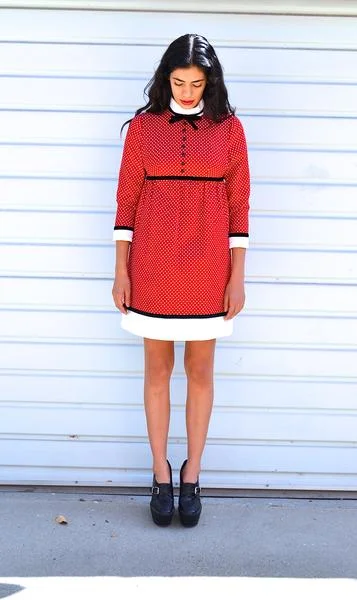 Red Polka Dot Geoffrey Beene 60's Dress-200.jpg