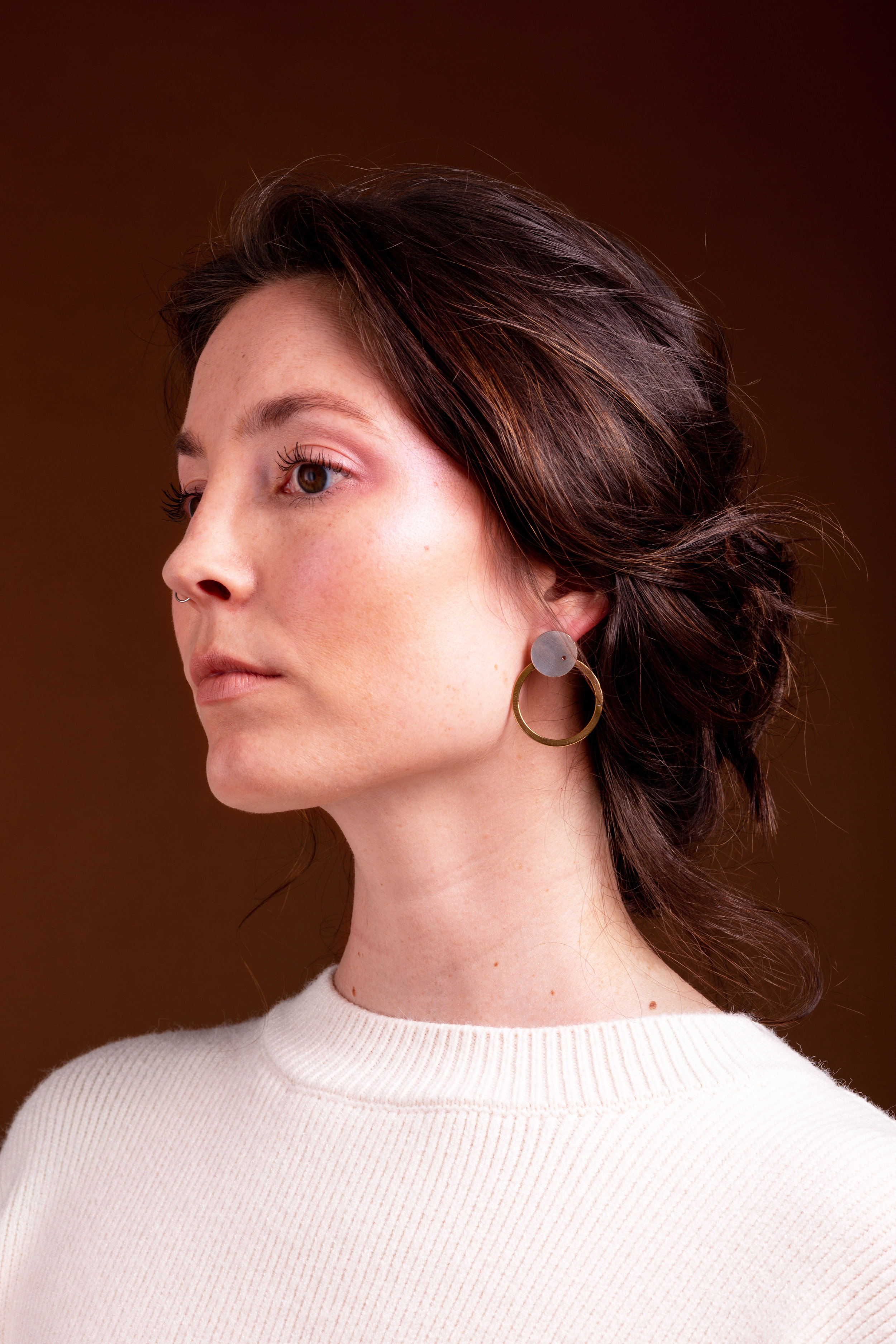 edgy bronze earring