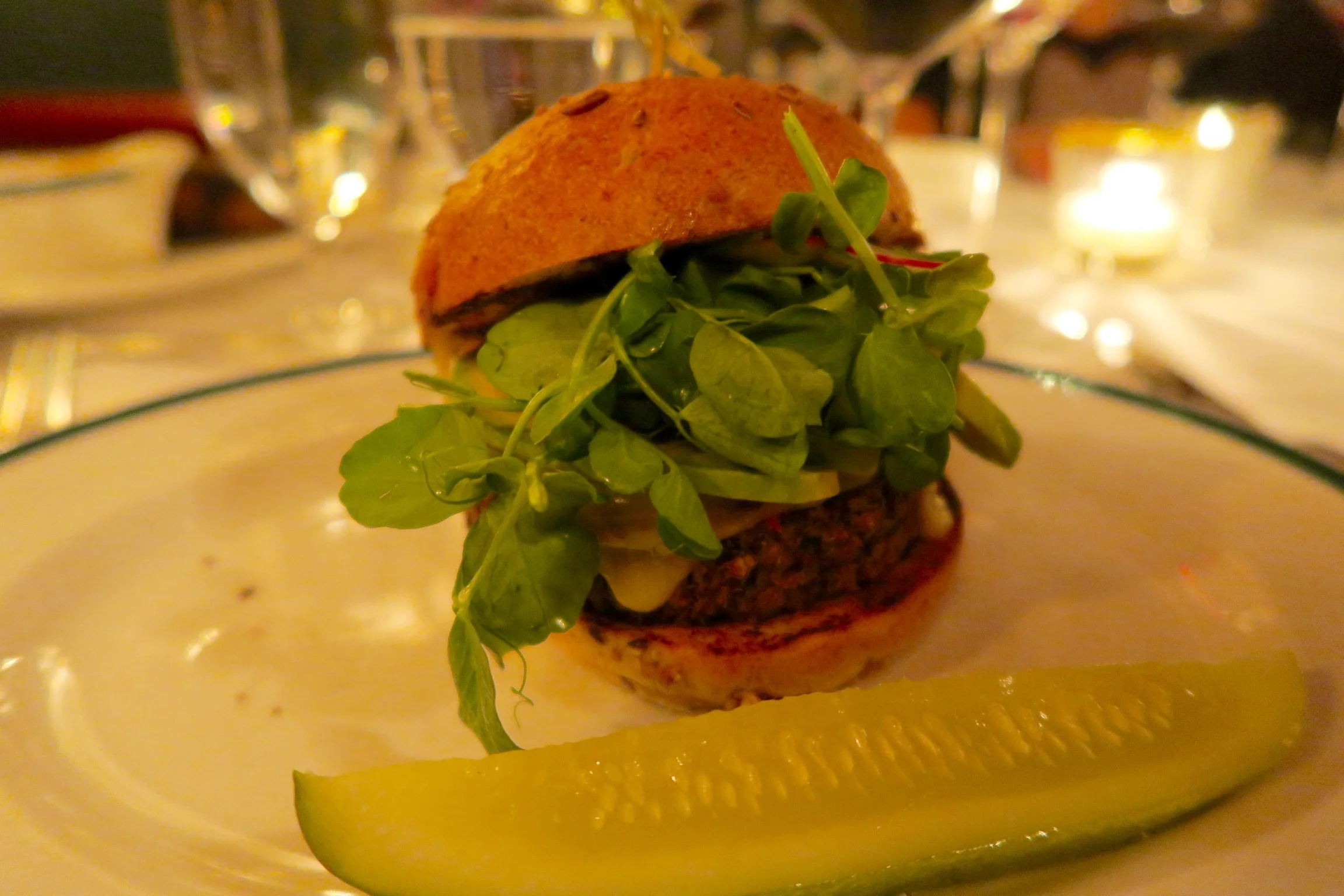 Veggie Burger Avocado, Heirloom Tomato, Pepper Jack Cheese, and Barbecue Sauce