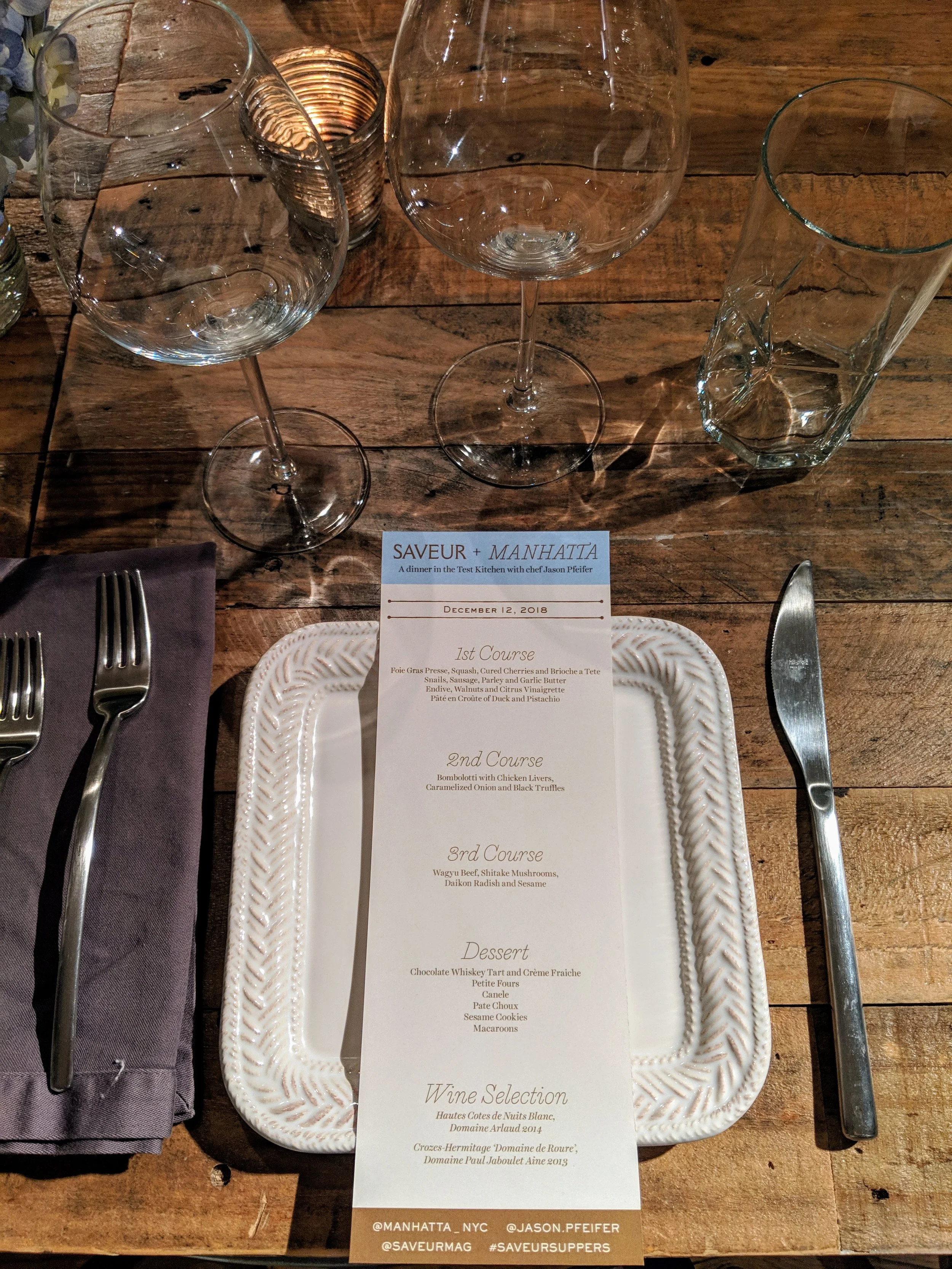 Saveur Test Kitchen Dinner With Manhatta Champagne And Fries