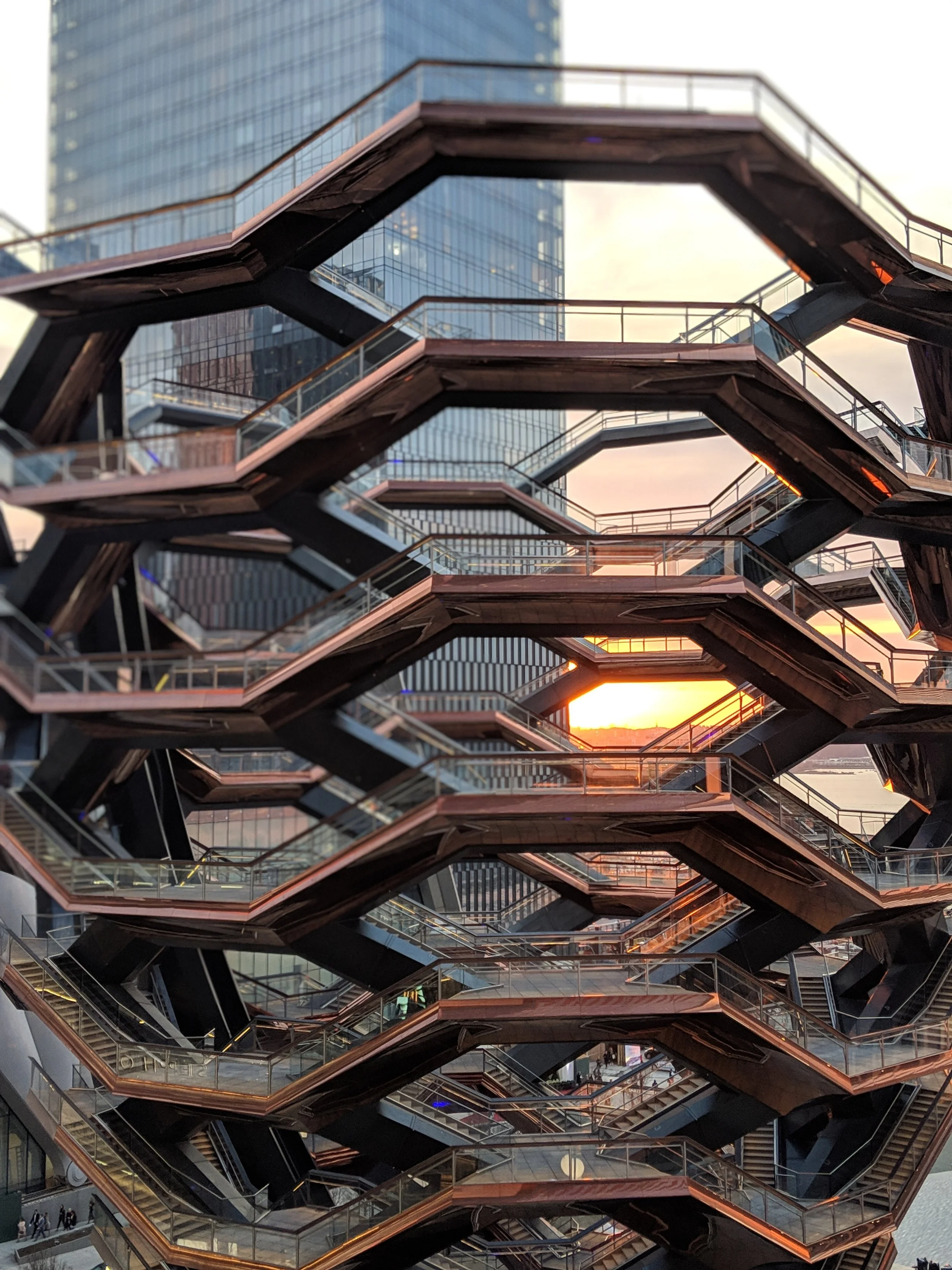 THE VESSEL A public structure, built as part of the Hudson Yards Redevelopment Project in New York City. Construction started in April 2017 and opened on March 15, 2019.