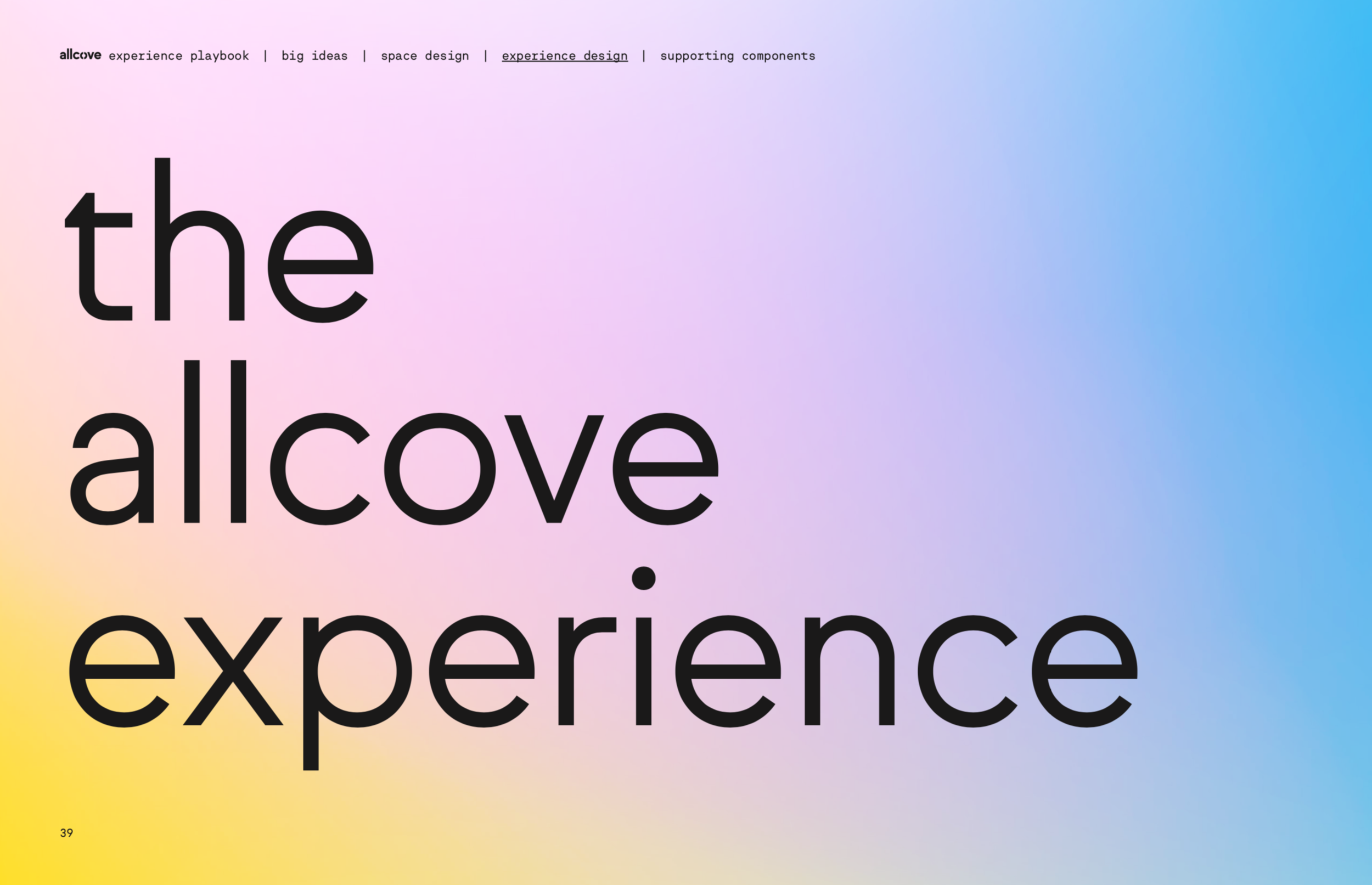 Experience playbook design