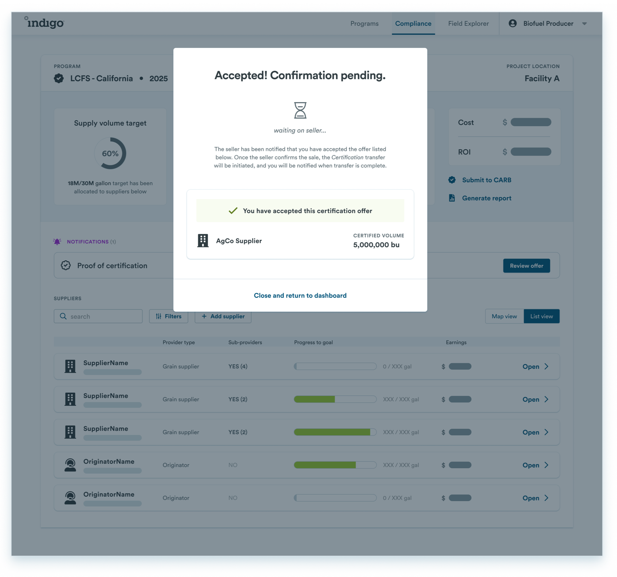 Supply chain traceability view