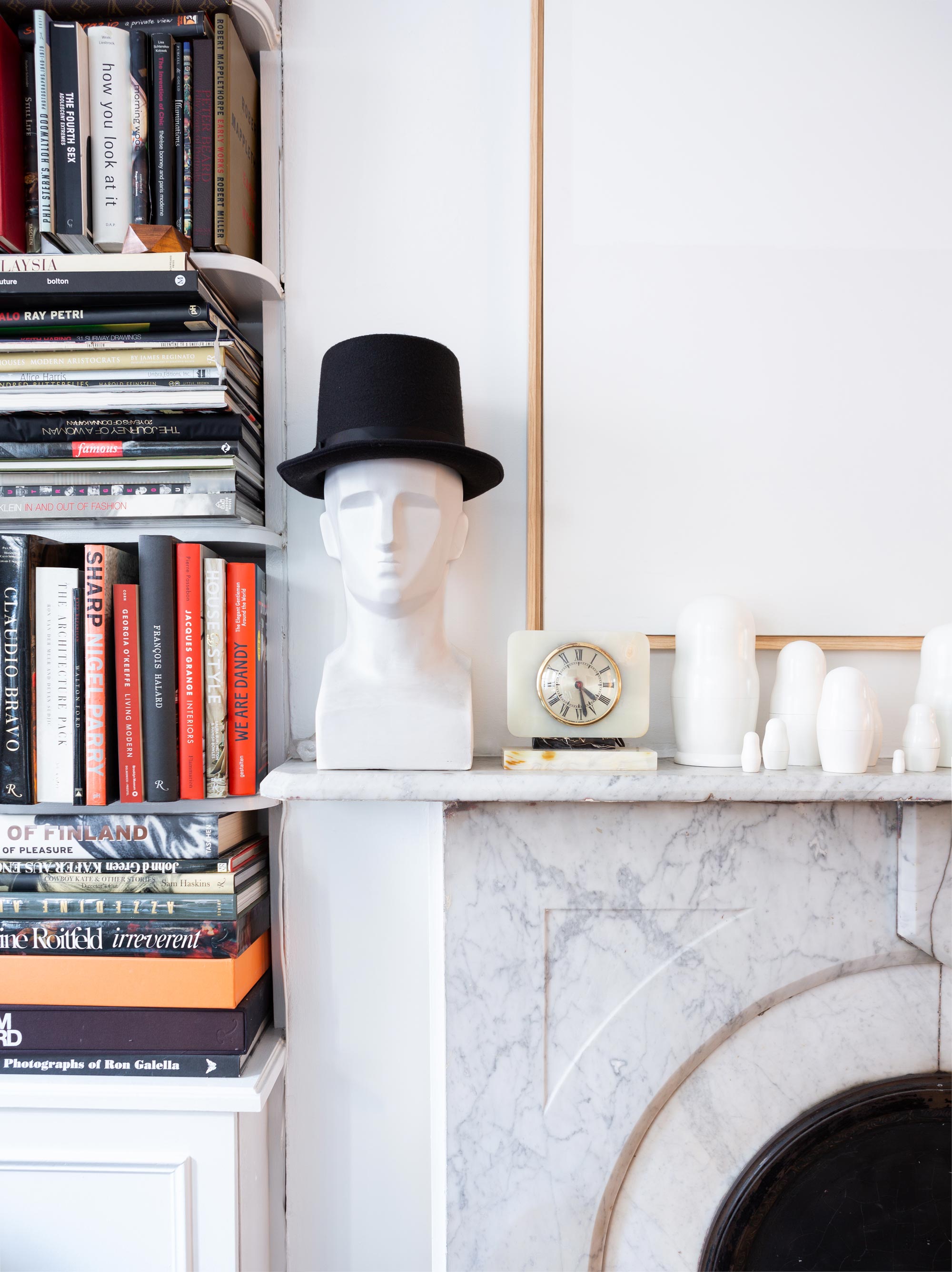 A grave-looking modernist bust in a top hat? “It’s about taking something deep that’s fraught with meaning and emotion, and then offsetting it with something completely silly and funny,” Teo explains.