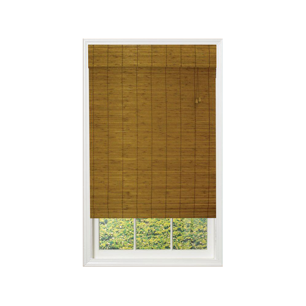 Caramel Simple Weave Flatstick Bamboo Roman Shade $26.43