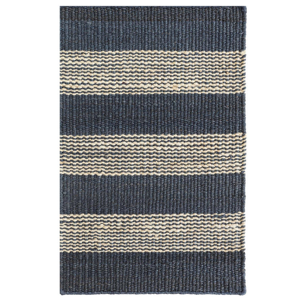 DENIM TICKING WOVEN JUTE RUG, from $108, Annie Selke