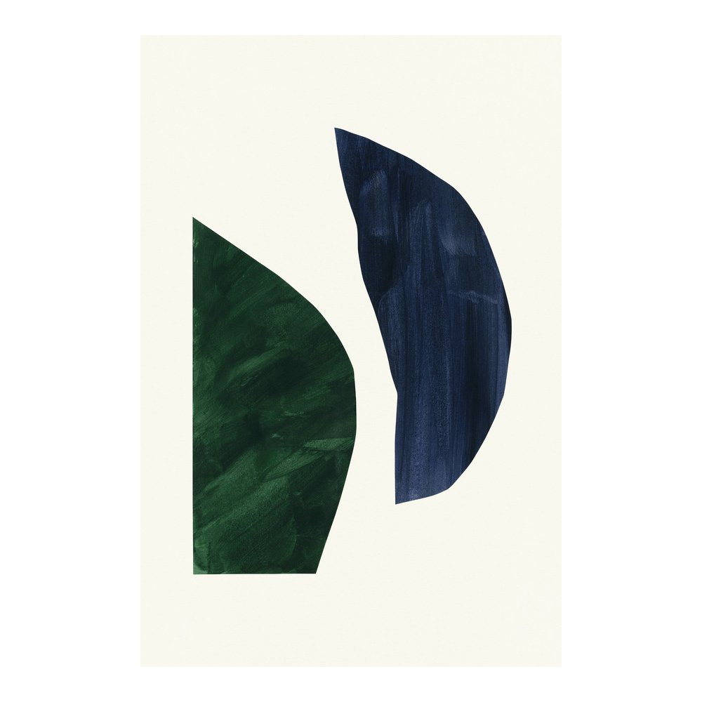 Painted Paper Shapes #3 (Dark Green &amp; Blue) by SERAPHINA NEVILLE, from $40.50