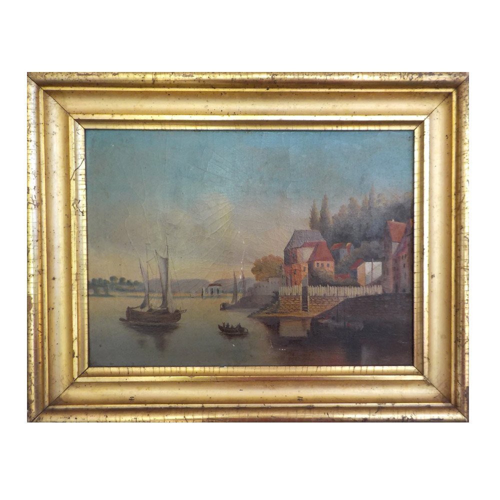 Antique European Oil Painting, $398, Etsy