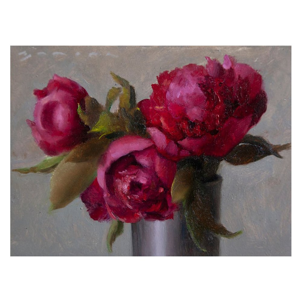 Red Florals in Tin Vase by JAMES ZAMORA, from $26, Artfully Walls
