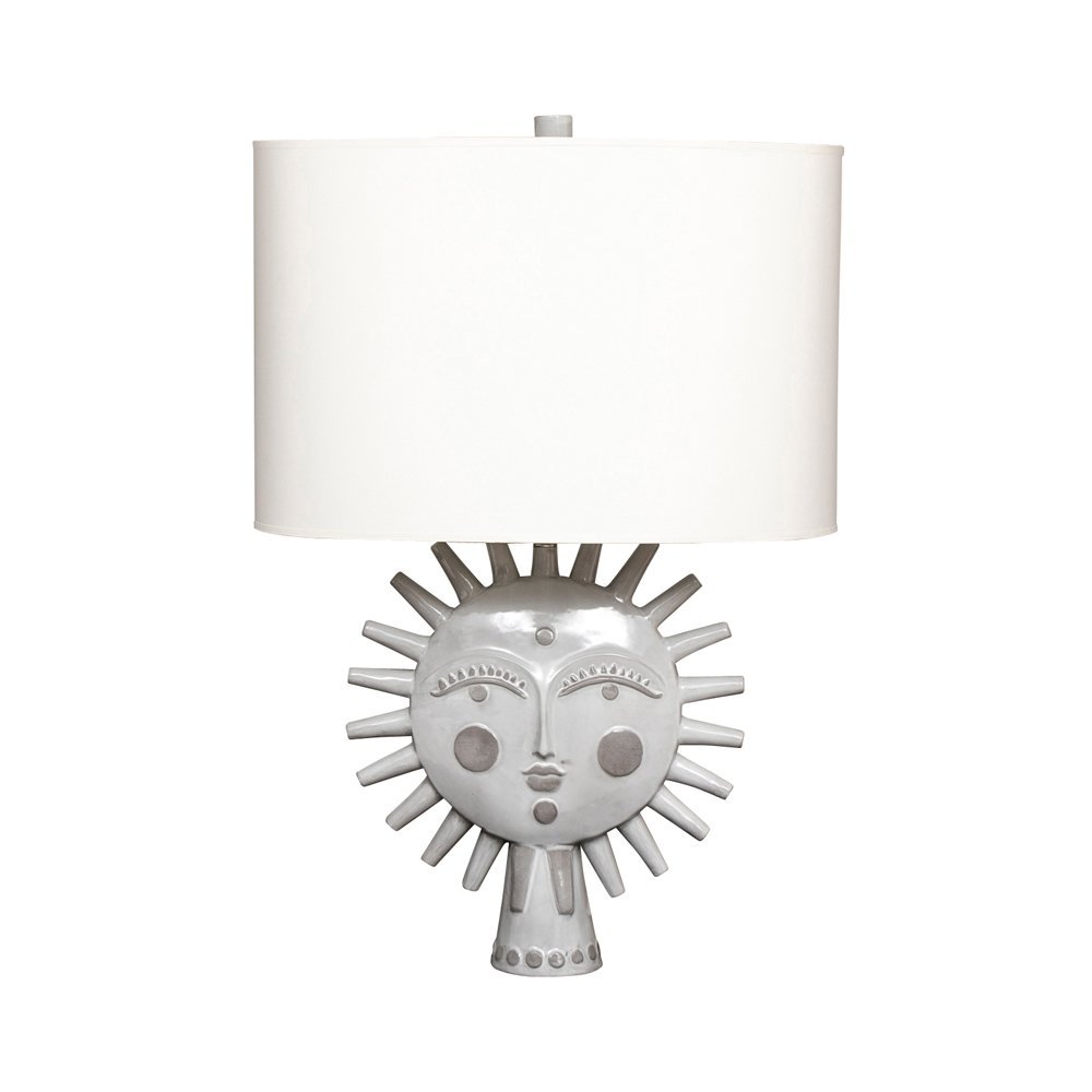 JONATHAN ADLER CERAMIC SUN FORM TABLE LAMP, $495, Black Rock Galleries