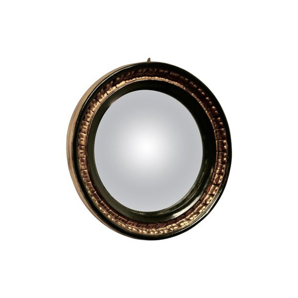 French Gilt and Lacquer Convex Wall Mirror, 1920s, $1037, Pamono