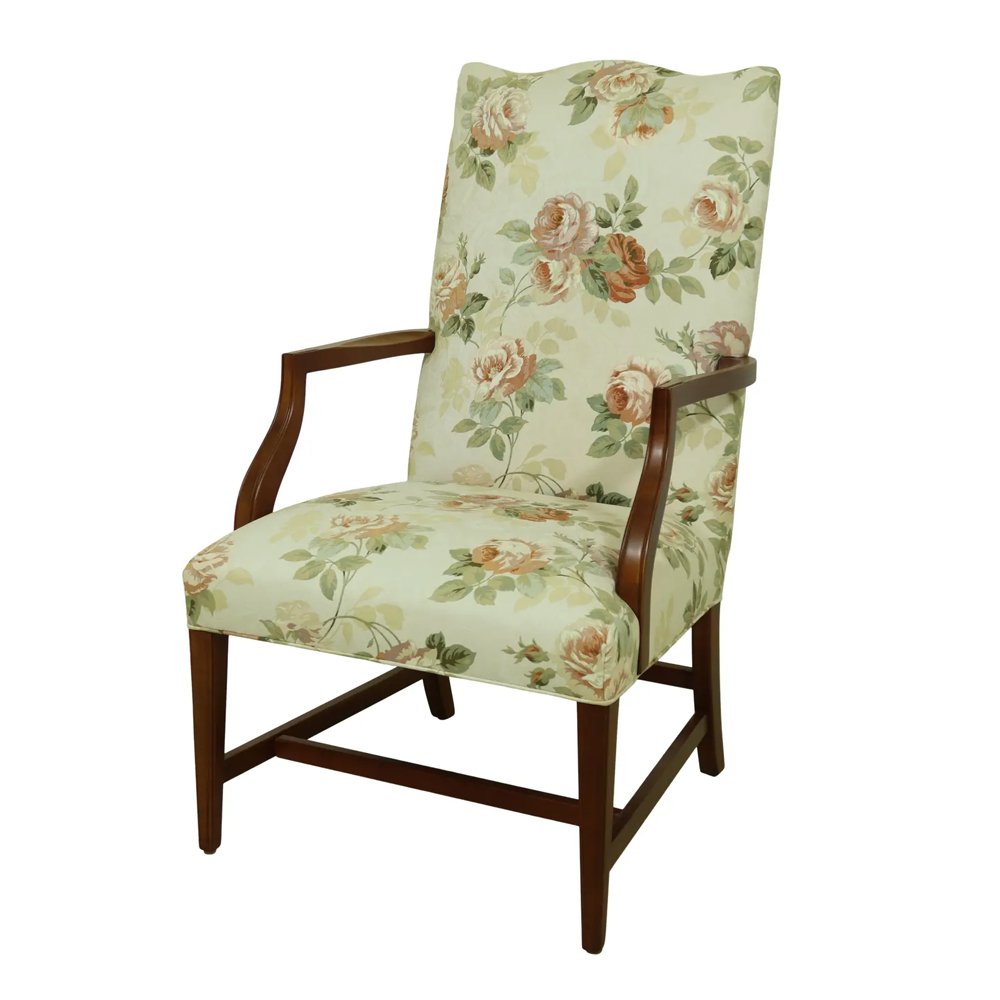Ethan Allen Floral Upholstered Open Armchair, $695, Chairish