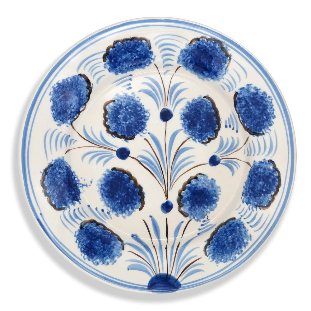 BLUE FLOWER DINNER PLATE, $95, Over The Moon