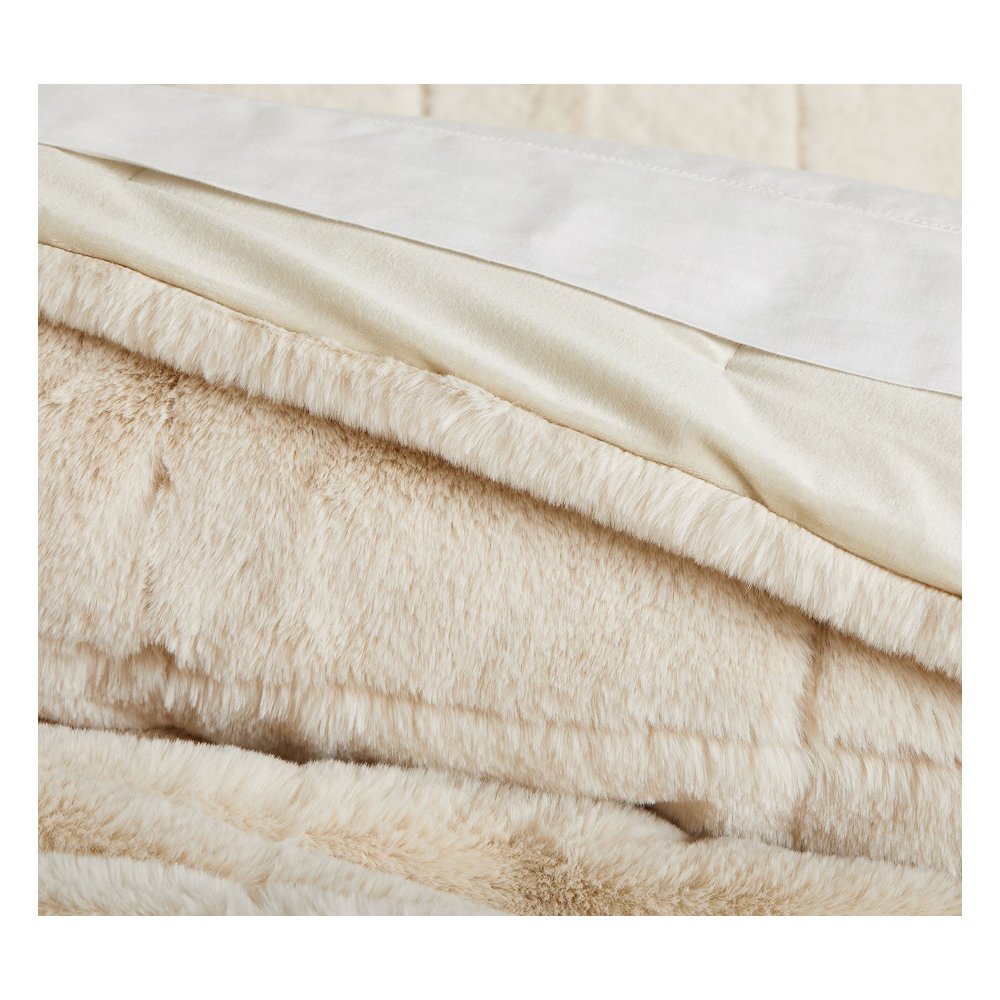Alpine Faux Fur Quilt, from $299, Pottery Barn