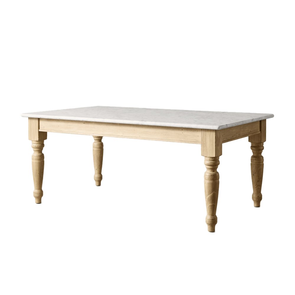 Harvest 72" Dining Table, Marble Top, $2995, Williams Sonoma Home
