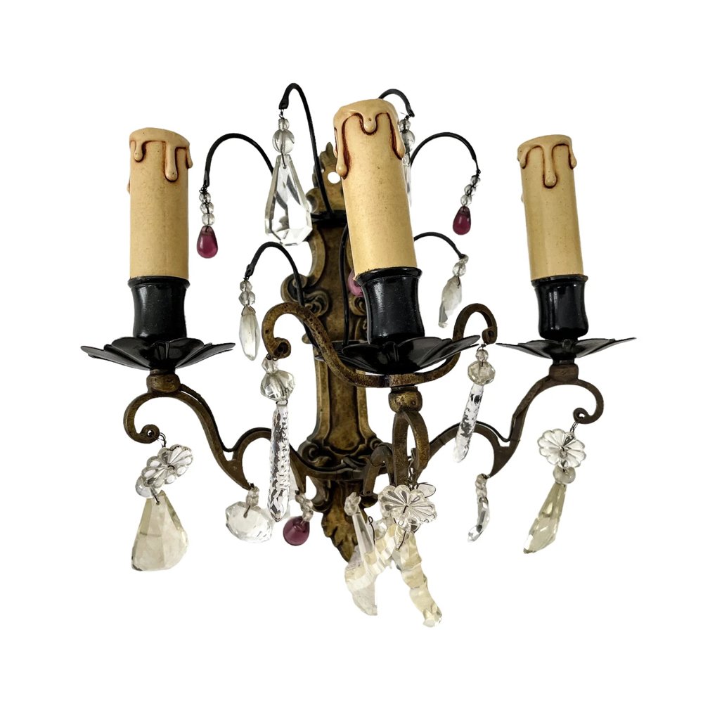 Vintage French Chandelier Wall Sconce, $136.72, Etsy