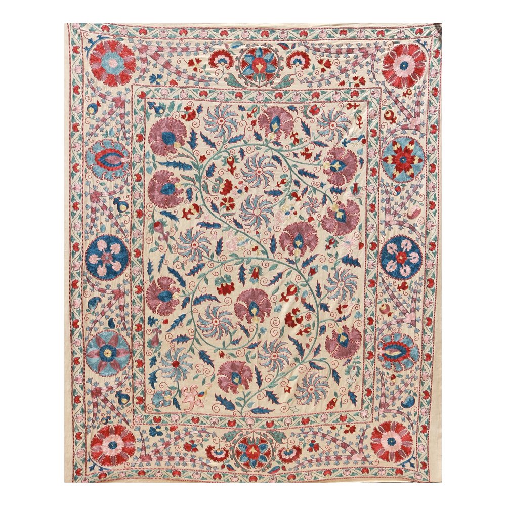 Silk Suzani Clasic Uzbek embroidery, $650, Etsy