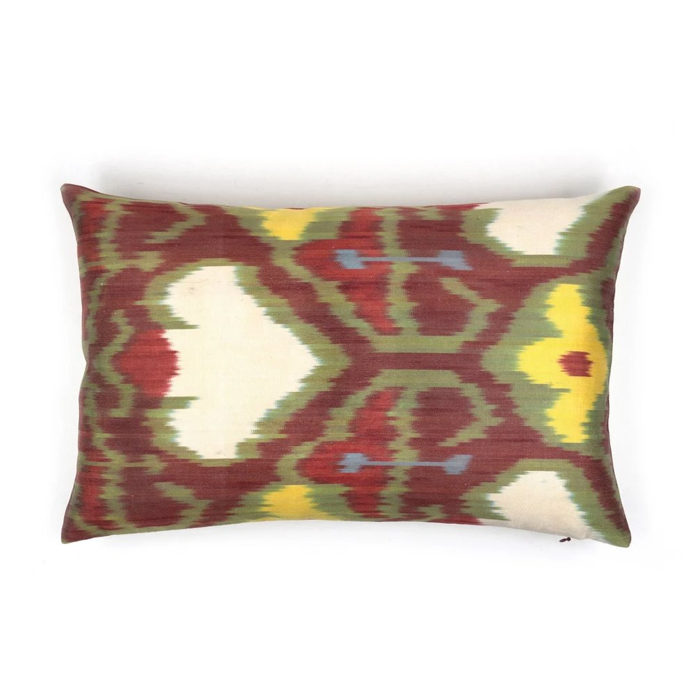 Colorful ikat lumbar pillow, $55.03, Etsy