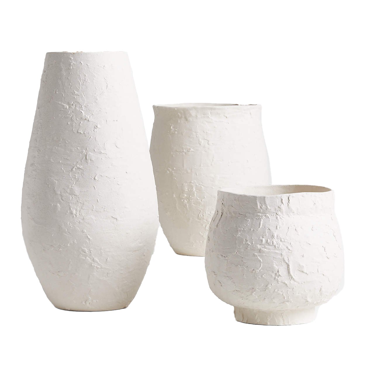 White Textured Ceramic Vases, $39.95 - $89.95, Crate &amp; Barrel