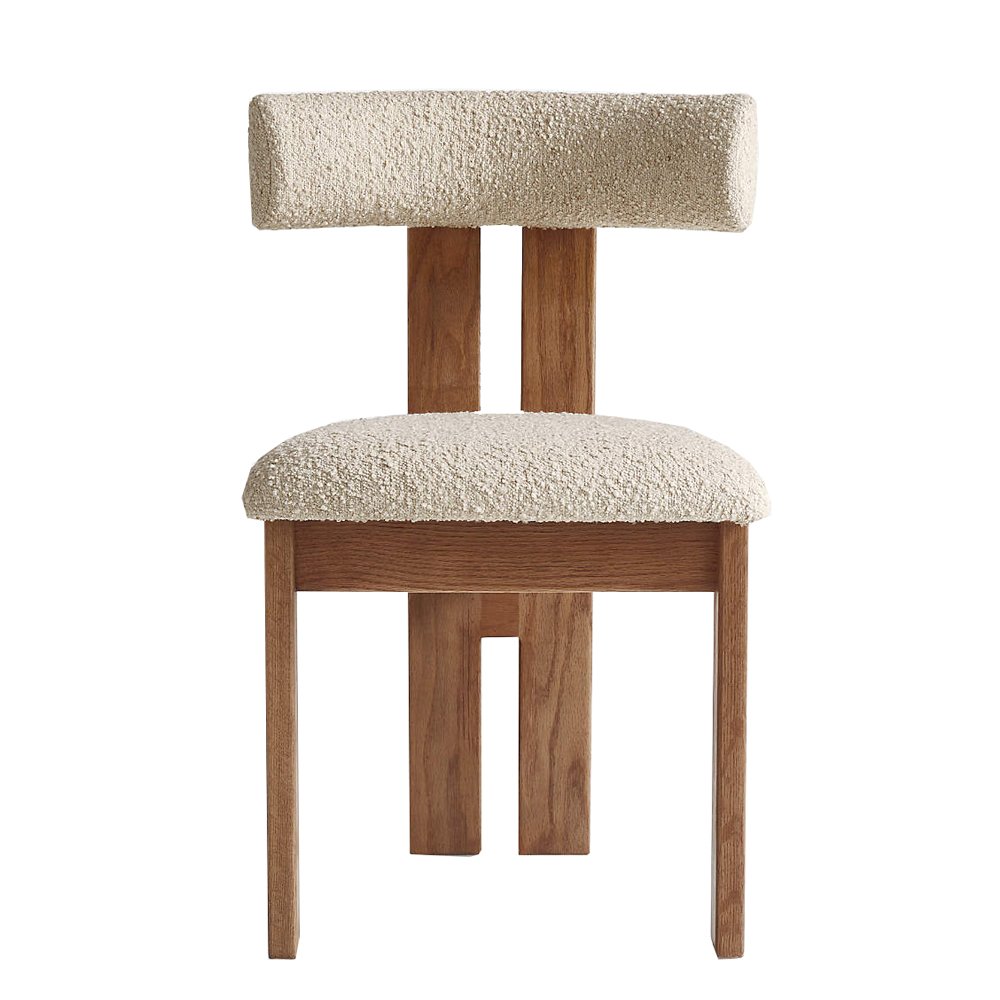 Ceremonie Natural Boucle Dining Chair by Athena Calderone, $499, Crate &amp; Barrel