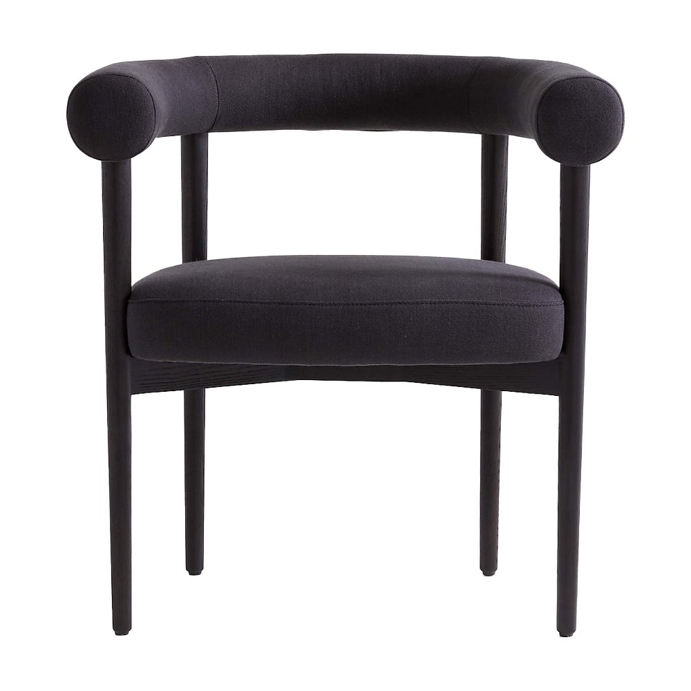 Mazz Charcoal Curved Dining Chair by Leanne Ford, $499, Crate &amp; Barrel