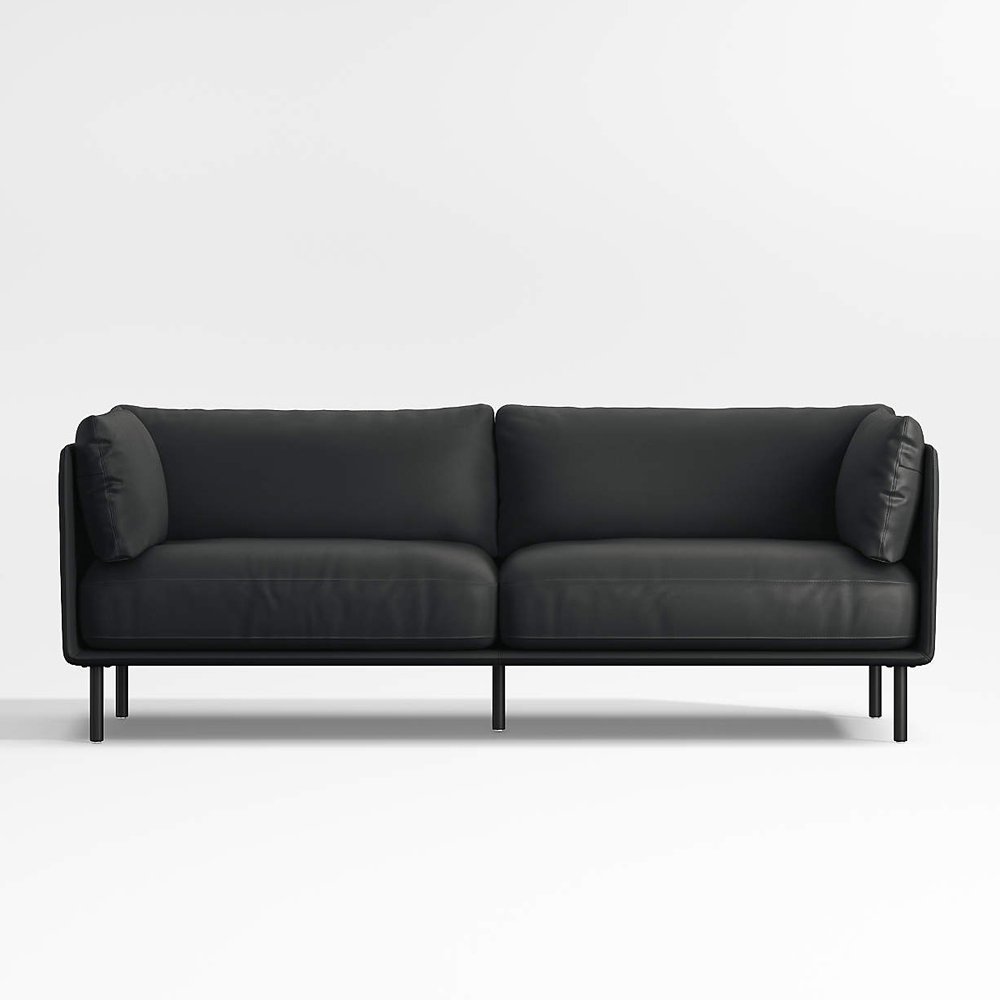Vegan Leather Sofa, $2999, Crate &amp; Barrel