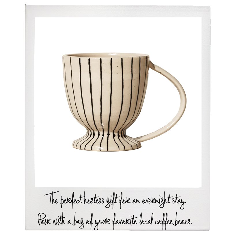 Ahmee Ceramics Black Striped Espresso Cup, $48, Canyon Coffee