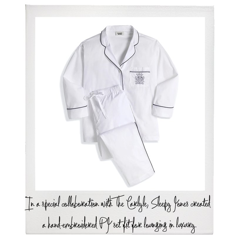 Sleepy Jones x The Carlyle - Marina Pajama Set, $350, Sleepy Jones