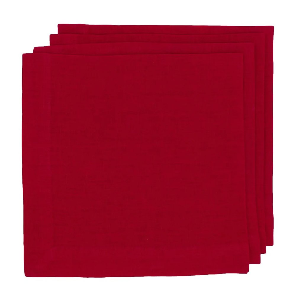 Flame HG Signature Hand-dyed Linen Napkin, $22, Hudson Grace