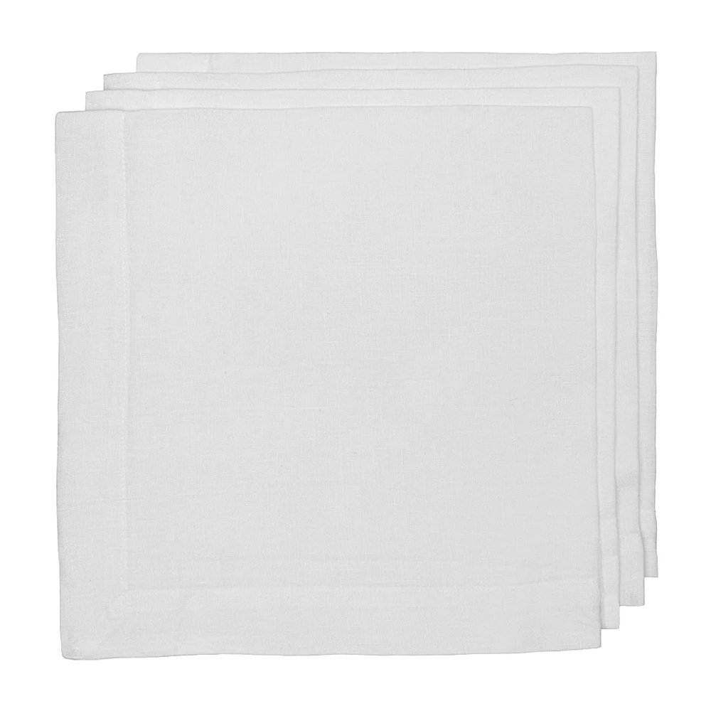White HG Signature Hand-dyed Linen Napkin, $22, Hudson Grace